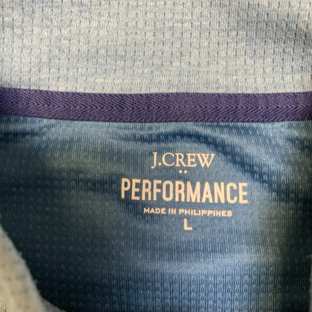 J.Crew Performance Sweater Men Large Blue Quarter Zip Pullover Outdoor Mock Neck